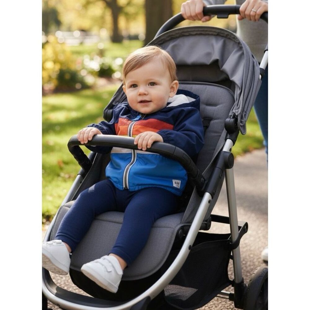 3/$30 BabyGAP Blue Multicolor Striped Outerwear Jacket Infant 0-6 Months
